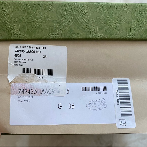 $750 New in Box Gucci Made in Italy Green Horsebit Rubber Platform Sandals sz 6 - Picture 15 of 15